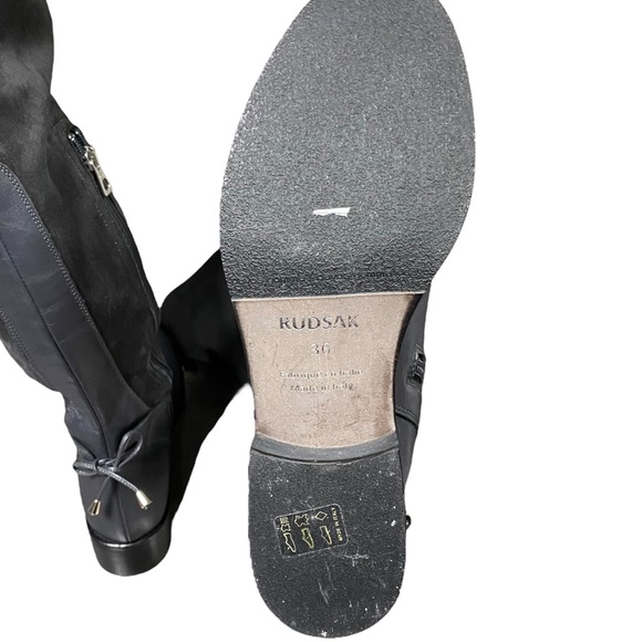 RUDSAK - Navy Blue leather & micro suede knee high riding boots with zip closure - Picture 11 of 16